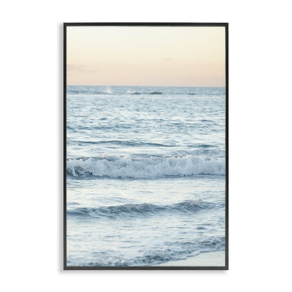Stupell Industries Sunset & Sea View Coastal Photography Black Framed Art Print Wall Art, 12 x 18