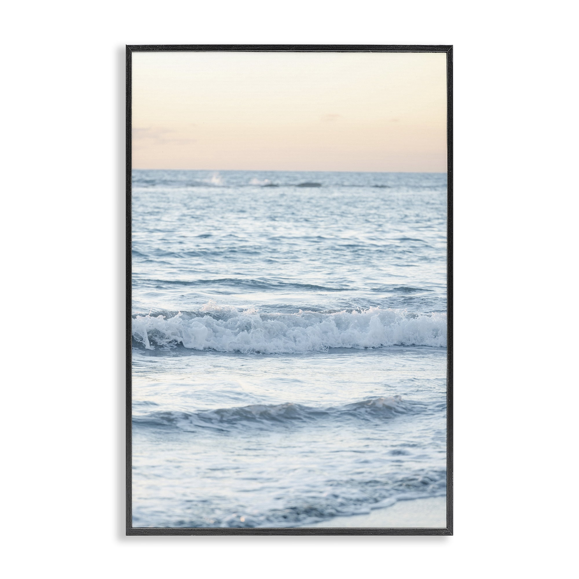 Stupell Industries Sunset & Sea View Coastal Photography Black Framed Art Print Wall Art, 20 x 30