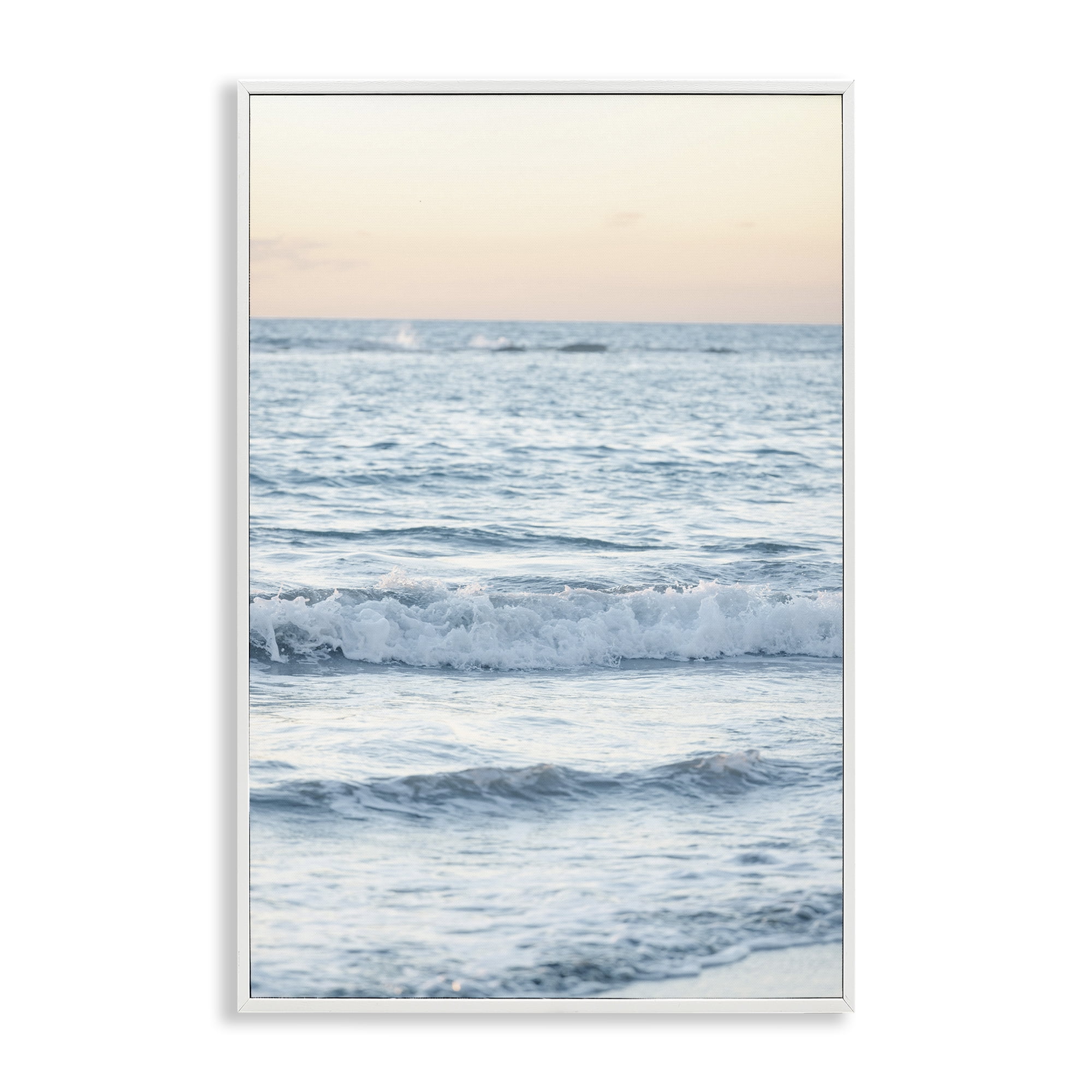 Stupell Industries Sunset & Sea View Coastal Photography White Framed Art Print Wall Art, 16 x 24