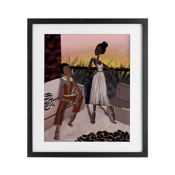 Stupell Industries Sunset Sisters Scenic View Black Framed Print Under Glass design by Sierra Siler, 16 x 13