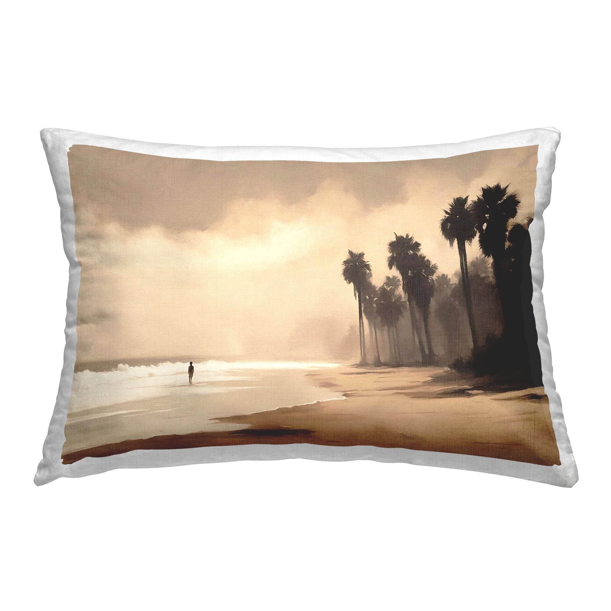 Stupell Industries Sunset Skater on Boardwalk Decorative Printed Throw Pillow Design by Noah Bay.