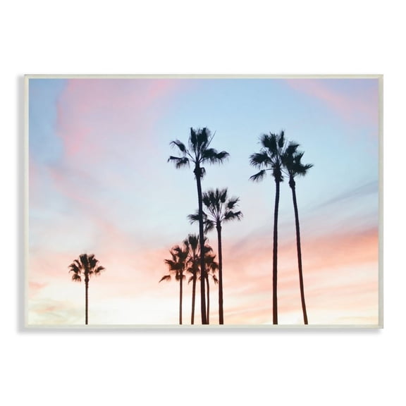 Stupell Industries Sunset Sky with Palm Tree Silhouettes Design by Unsplash