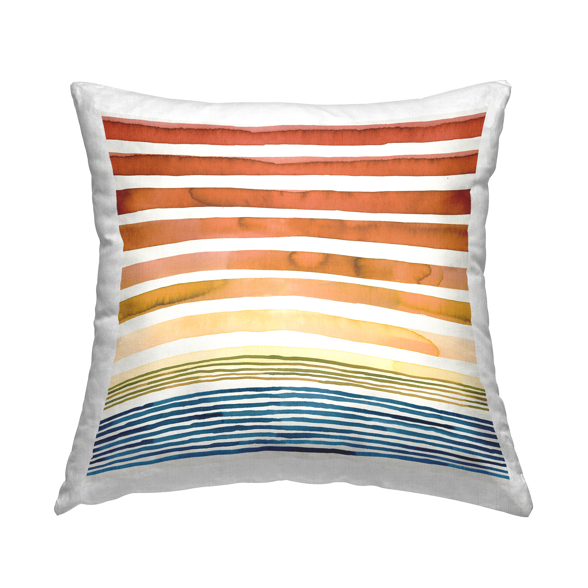 Stupell Industries Sunset Stripes Patterned Landscape Square Decorative Printed Throw Pillow, 18 x 18