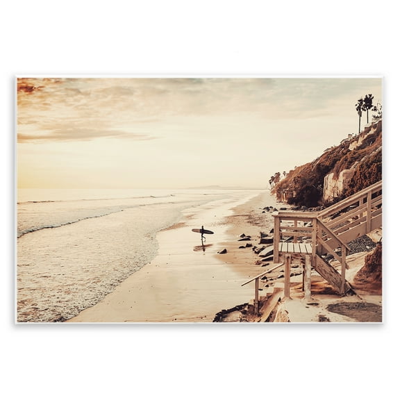 Stupell Industries Sunset & Surf Landscape Nautical & Beach Photography Unframed Art Print Wall Art, 15 x 10