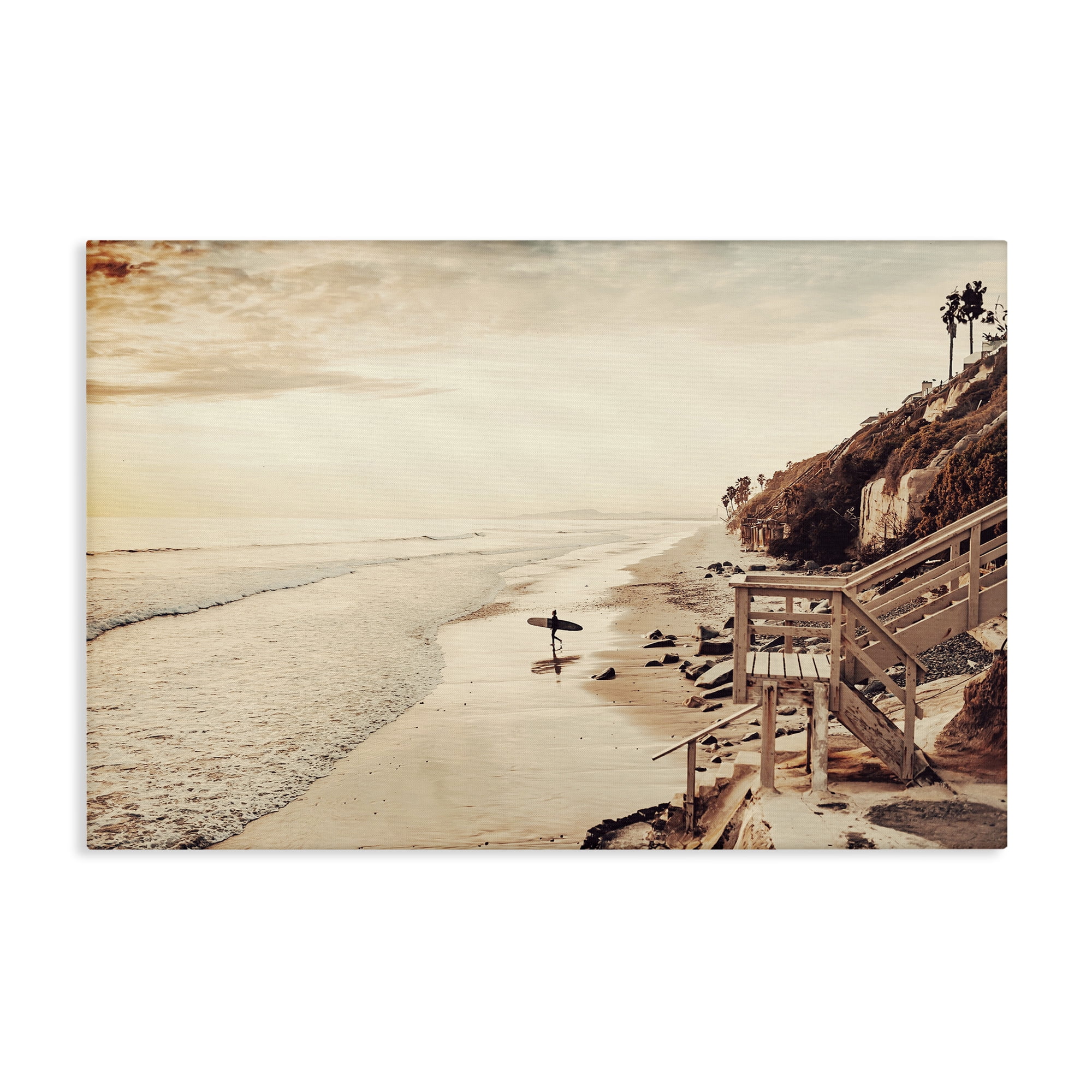 Stupell Industries Sunset & Surf Landscape Nautical & Beach Photography Wrapped Canvas Art Print Wall Art, 36 x 24