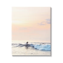 Stupell Industries Sunset Surfer Photography Nature Photography Gallery Wrapped Canvas Print Wall Art, 16 x 20