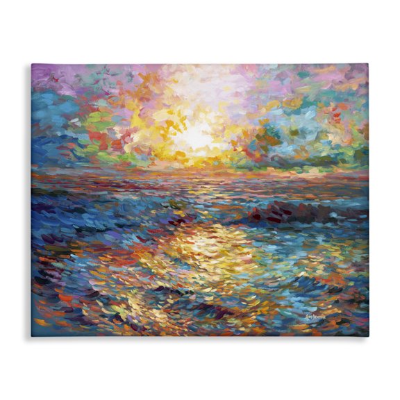 Stupell Industries Eclectic Sunset in Mykonos Beach Canvas Art, 40 x 30, by Leon Devenice
