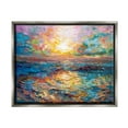 thumbnail image 1 of Stupell Industries Sunset in Mykonos Beach Landscape Painting Gray Floater Framed Canvas Art Print Wall Art, 21 x 17, 1 of 10