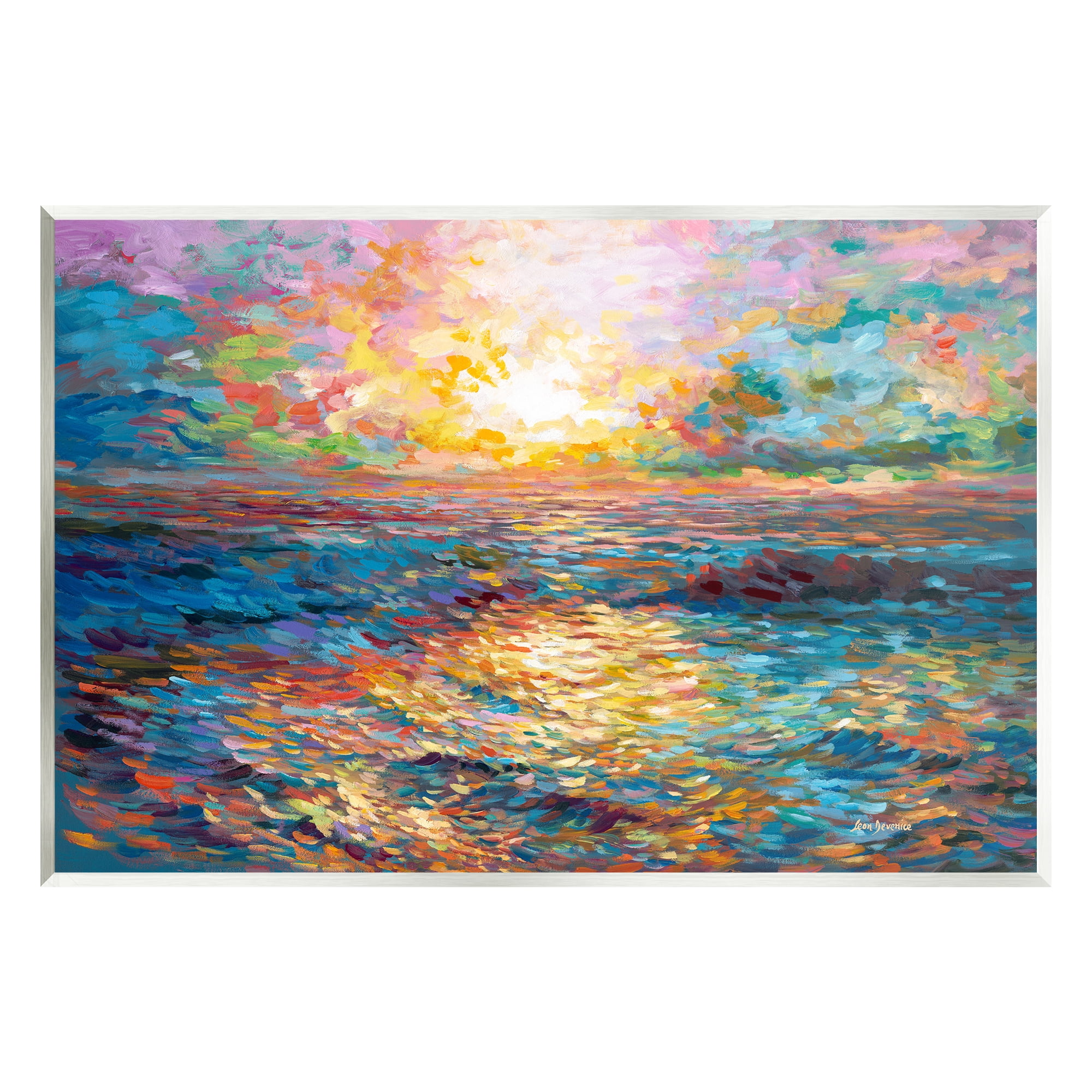 Sunset in Mykonos Beach Landscape Painting Unframed Art Print - Walmart.com