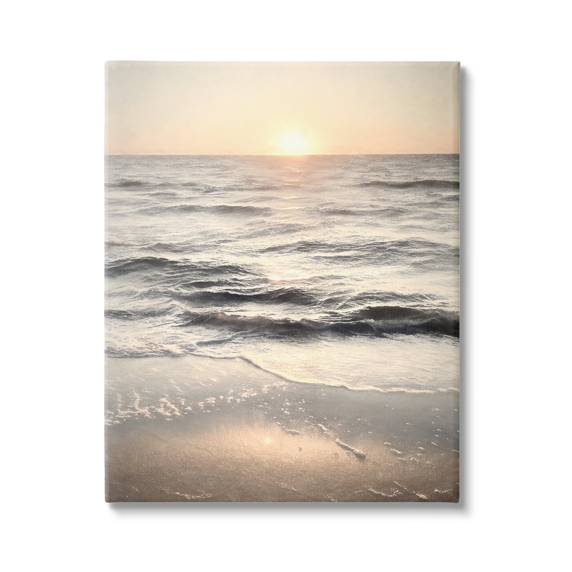 Stupell Industries Sunset on Ocean Ripples Nature Photography Gallery Wrapped Canvas Print Wall Art, 16 x 20