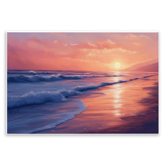 Stupell Industries Tropical Sunset over Beach Waves Wall Plaque Art, 15 x 10, by Imagine It Images