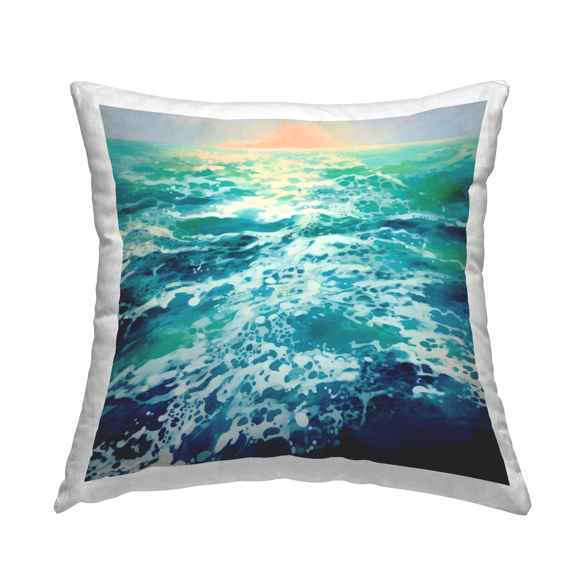 Stupell Industries Sunset over Crashing Sea Decorative Printed Throw Pillow Design by Irena Orlov .