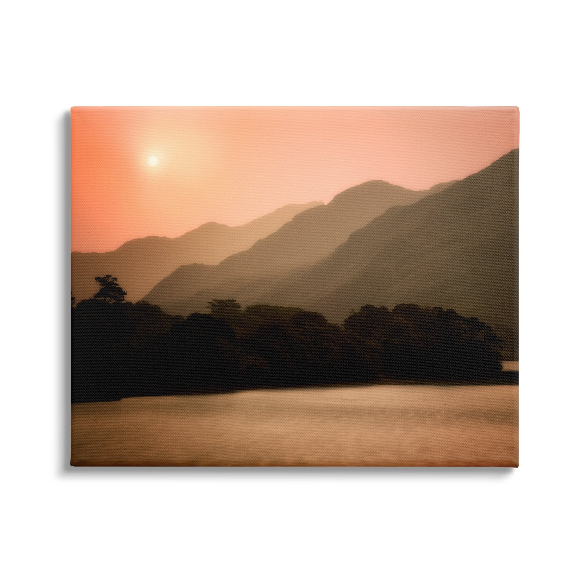 Stupell Industries Sunset over Mountain Peaks Nature Photography Gallery Wrapped Canvas Print Wall Art, 20 x 16