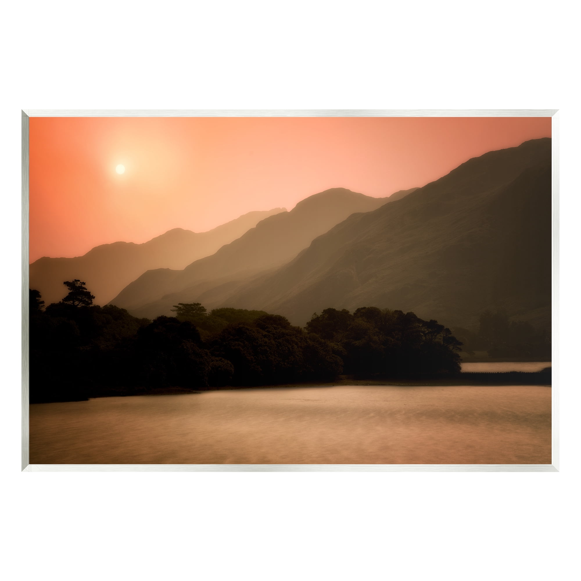 Stupell Industries Sunset over Mountain Peaks Nature Photography Unframed Art Print Wall Art, 19 x 13