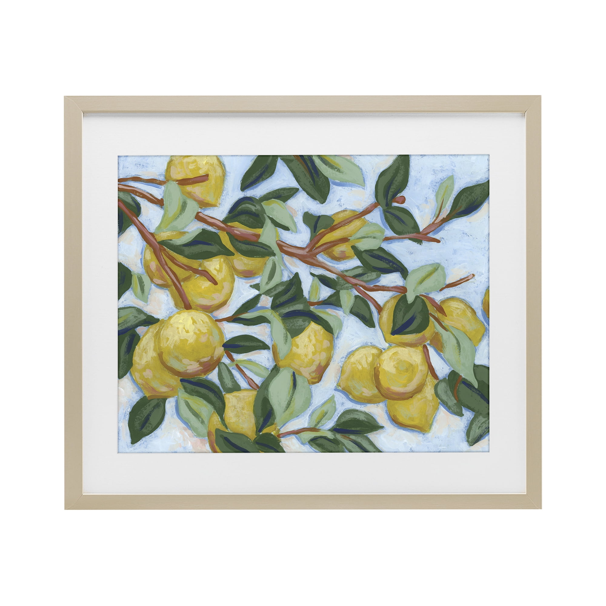 Stupell Industries Sunshine Citrus Tree Birch Framed Print Under Glass, design by June Erica Vess
