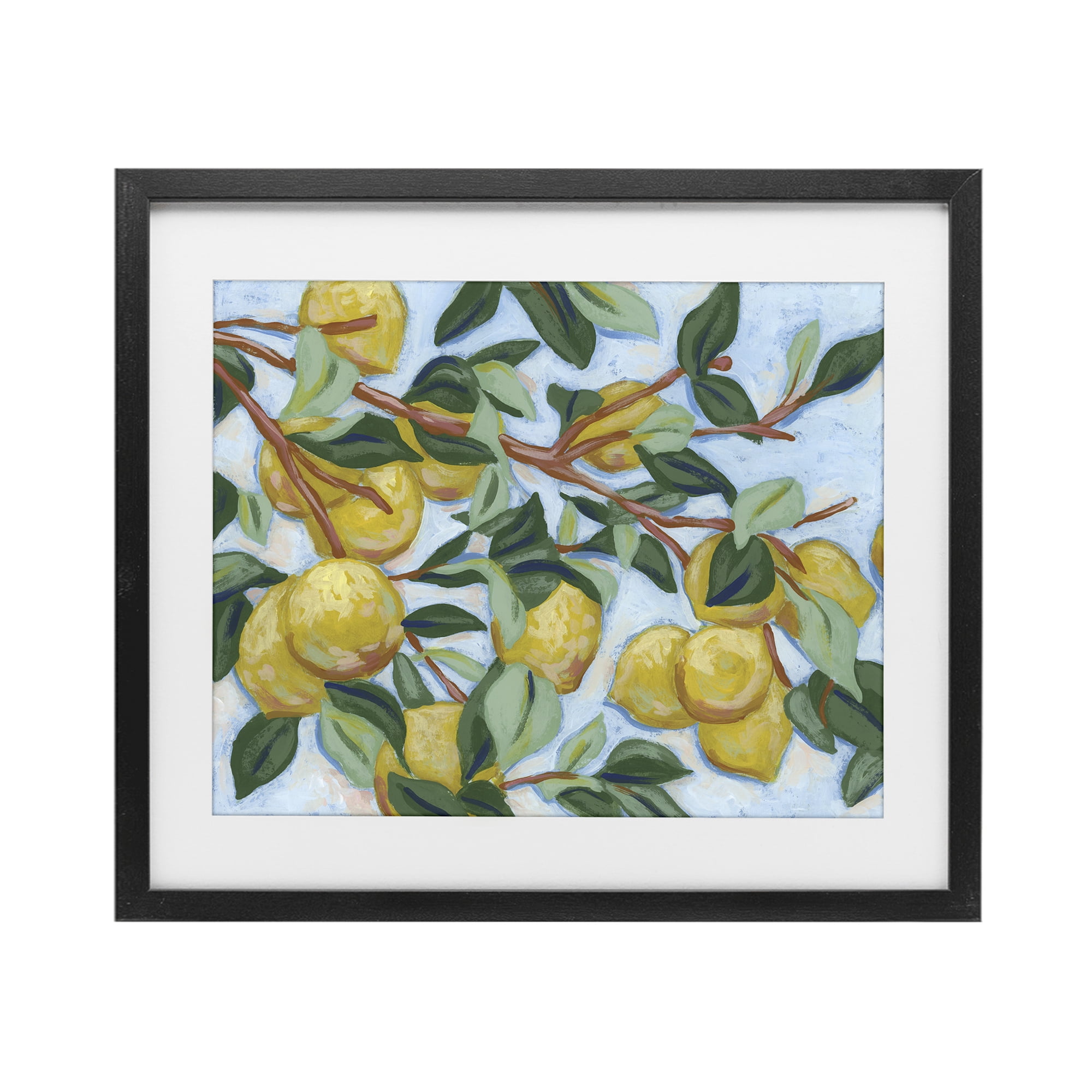 Stupell Industries Sunshine Citrus Tree Black Framed Print Under Glass, design by June Erica Vess