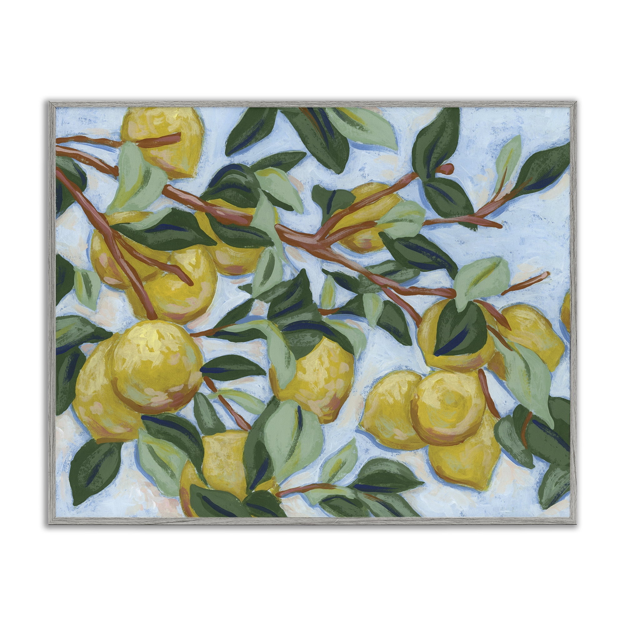 Stupell Industries Sunshine Citrus Tree Gray Framed Giclee Art, design by June Erica Vess
