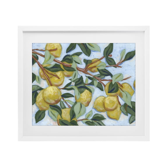 Stupell Industries Modern Sunshine Citrus Tree White Framed Print Under Glass, 16 x 13, by June Erica Vess