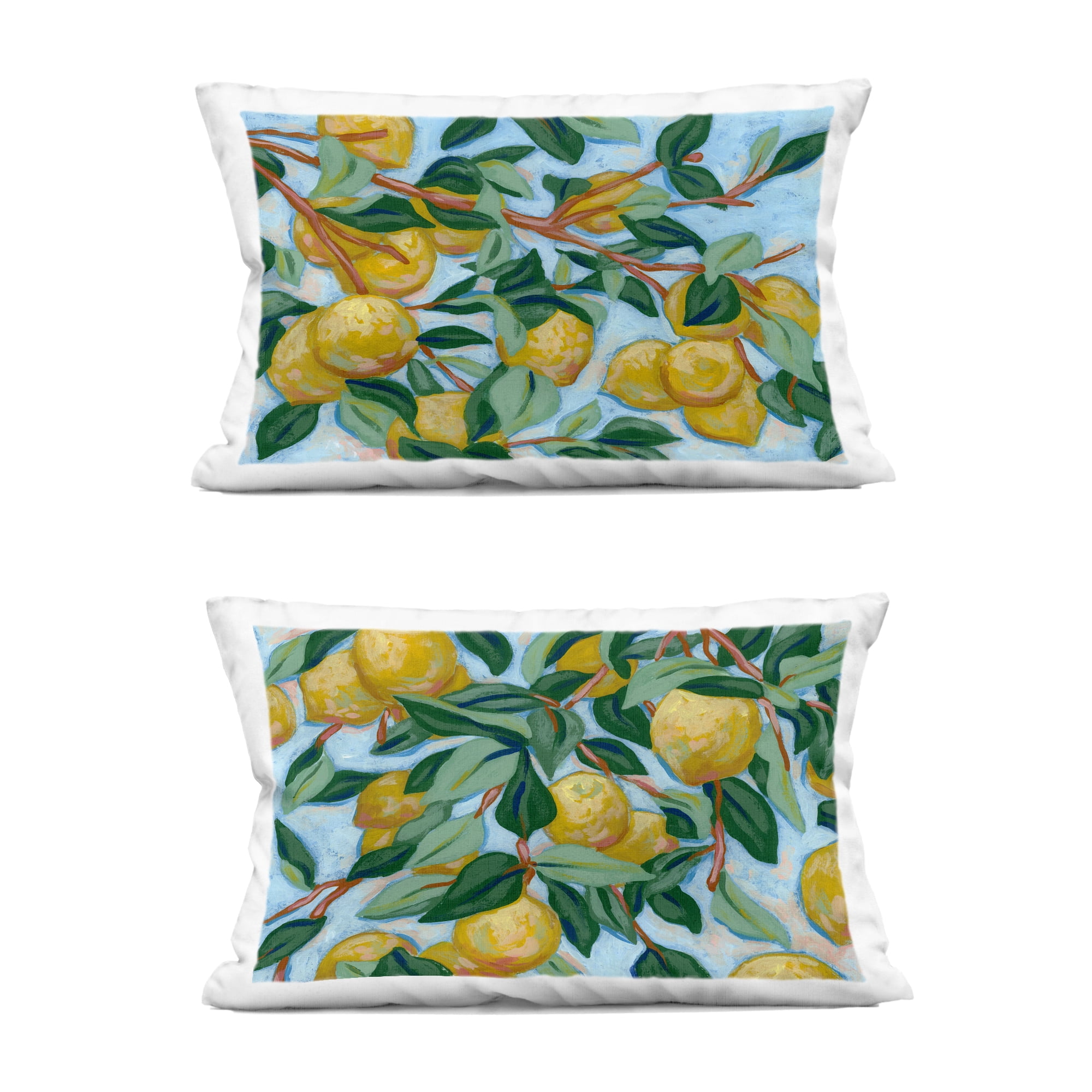 Stupell Industries Sunshine Lemon Tree 2 Piece Decorative Printed Throw Pillow Set, design by June Erica Vess
