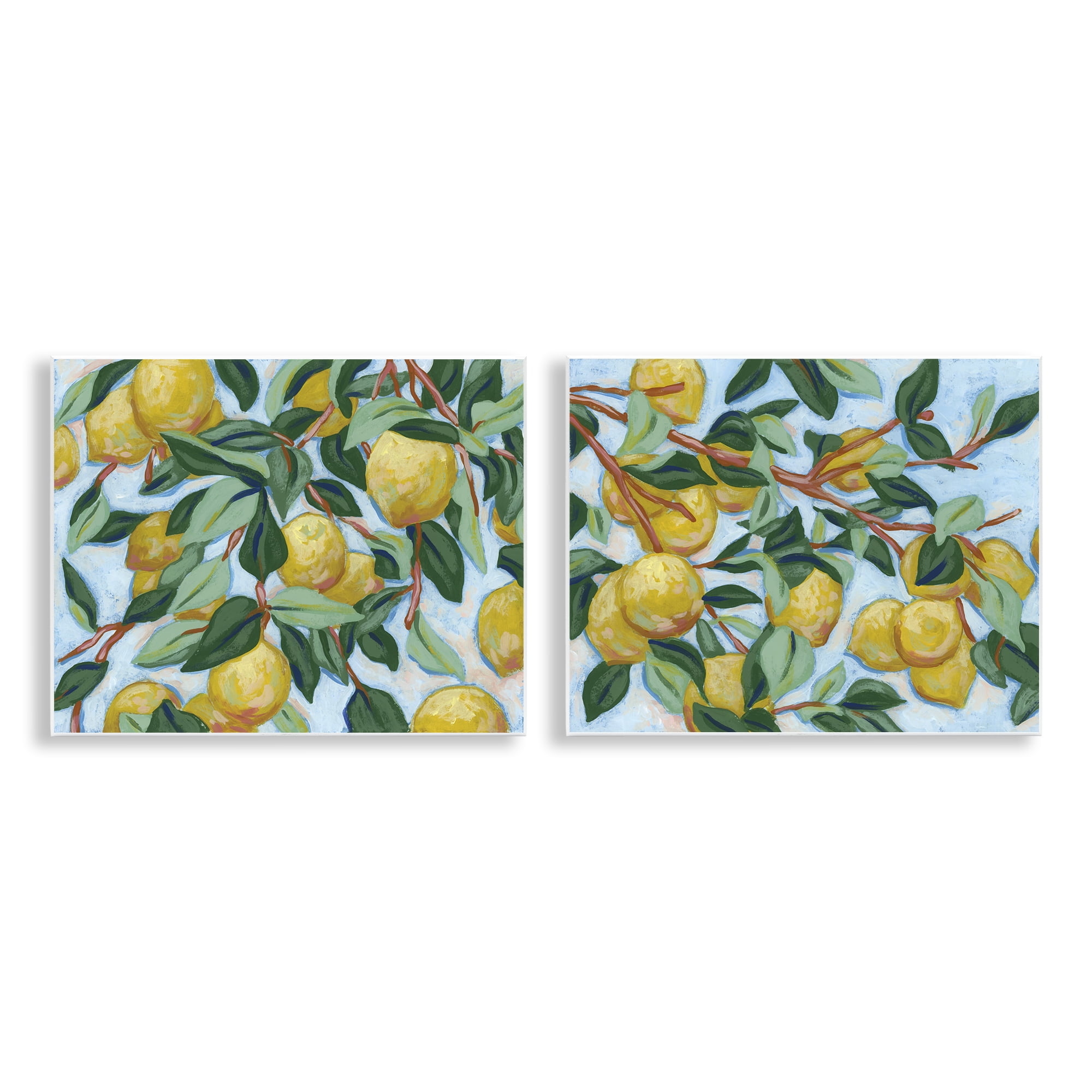 Stupell Industries Sunshine Lemon Tree 2 Piece Wall Plaque Art Set, design by June Erica Vess