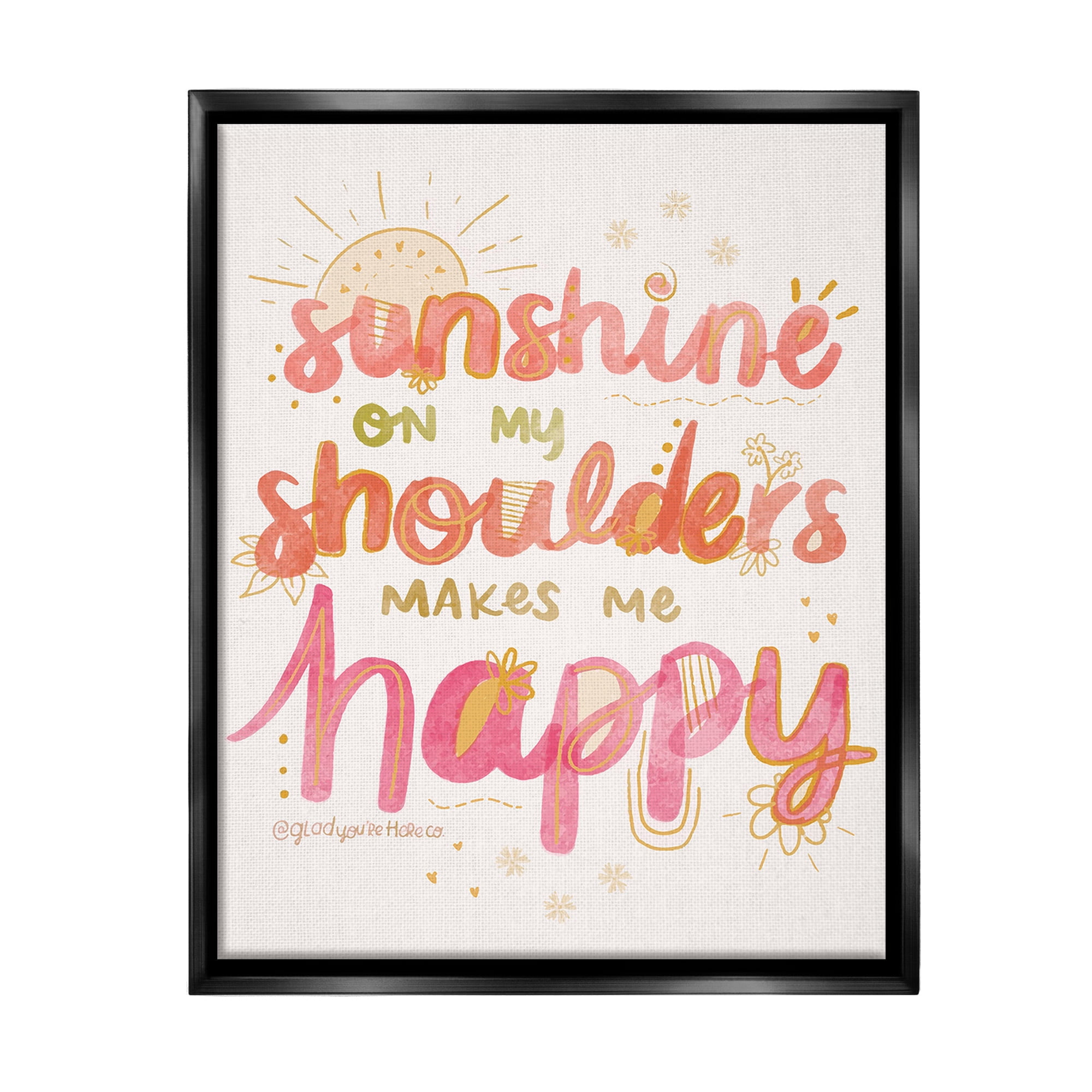 Stupell Industries Sunshine On My Shoulders Landscape Painting Black Floater Framed Canvas Art Print Wall Art, 25 x 31