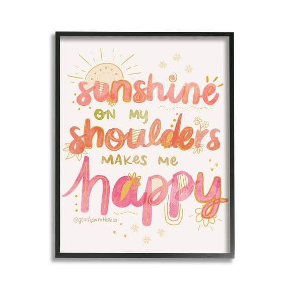 Stupell Industries Sunshine On My Shoulders Landscape Painting Black Framed Art Print Wall Art, 11 x 14