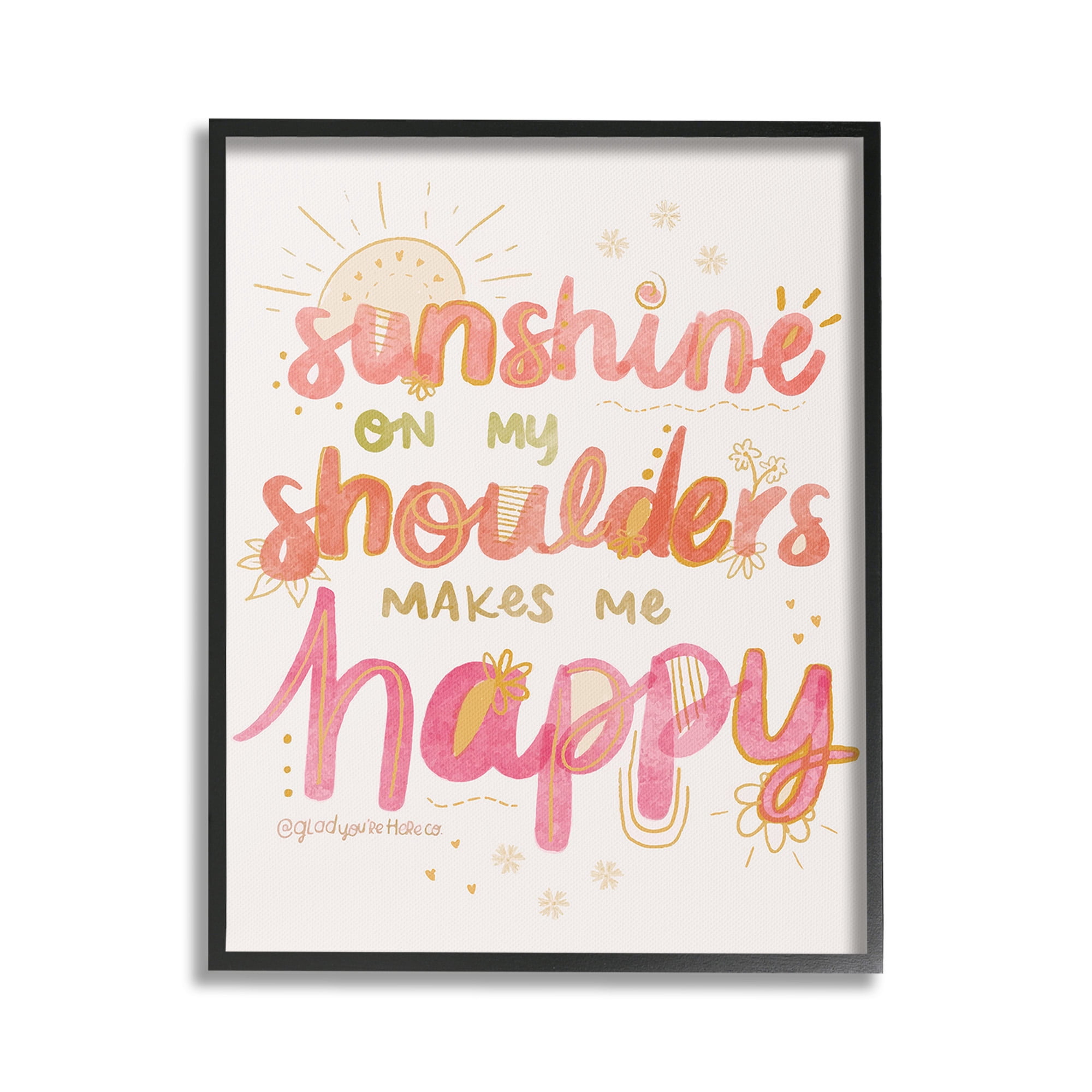 Stupell Industries Sunshine On My Shoulders Landscape Painting Black Framed Art Print Wall Art, 16 x 20
