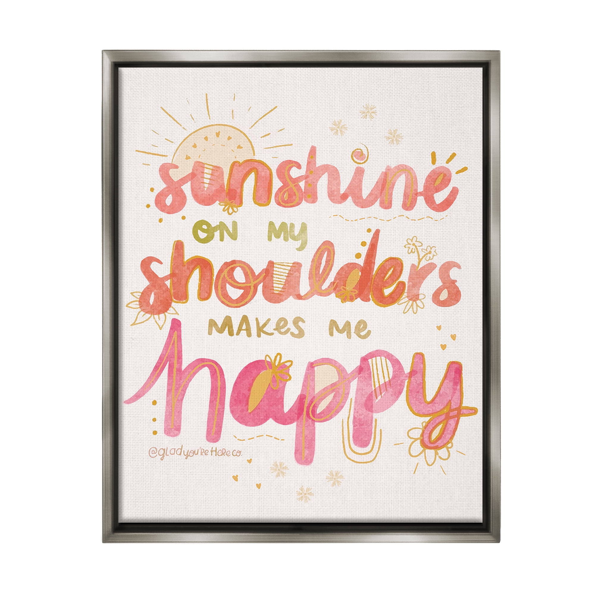 Stupell Industries Sunshine On My Shoulders Landscape Painting Gray Floater Framed Canvas Art Print Wall Art, 17 x 21