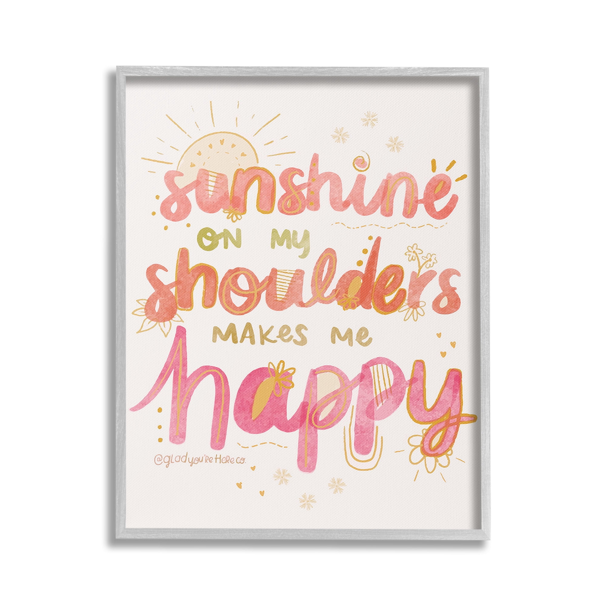 Stupell Industries Sunshine On My Shoulders Landscape Painting Gray Framed Art Print Wall Art, 16 x 20