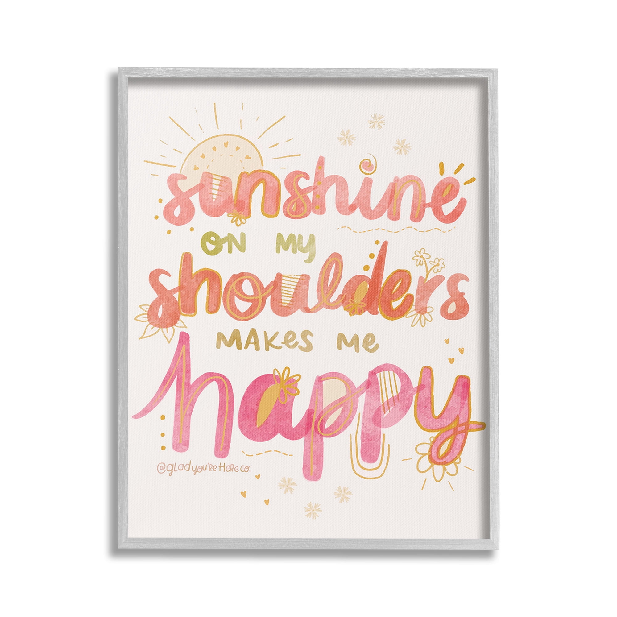 Stupell Industries Sunshine On My Shoulders Landscape Painting Gray Framed Art Print Wall Art, 24 x 30
