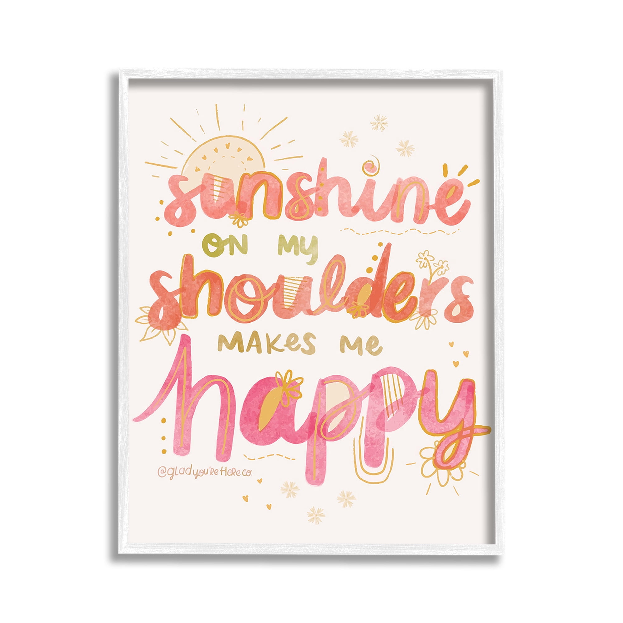 Stupell Industries Sunshine On My Shoulders Landscape Painting White Framed Art Print Wall Art, 11 x 14