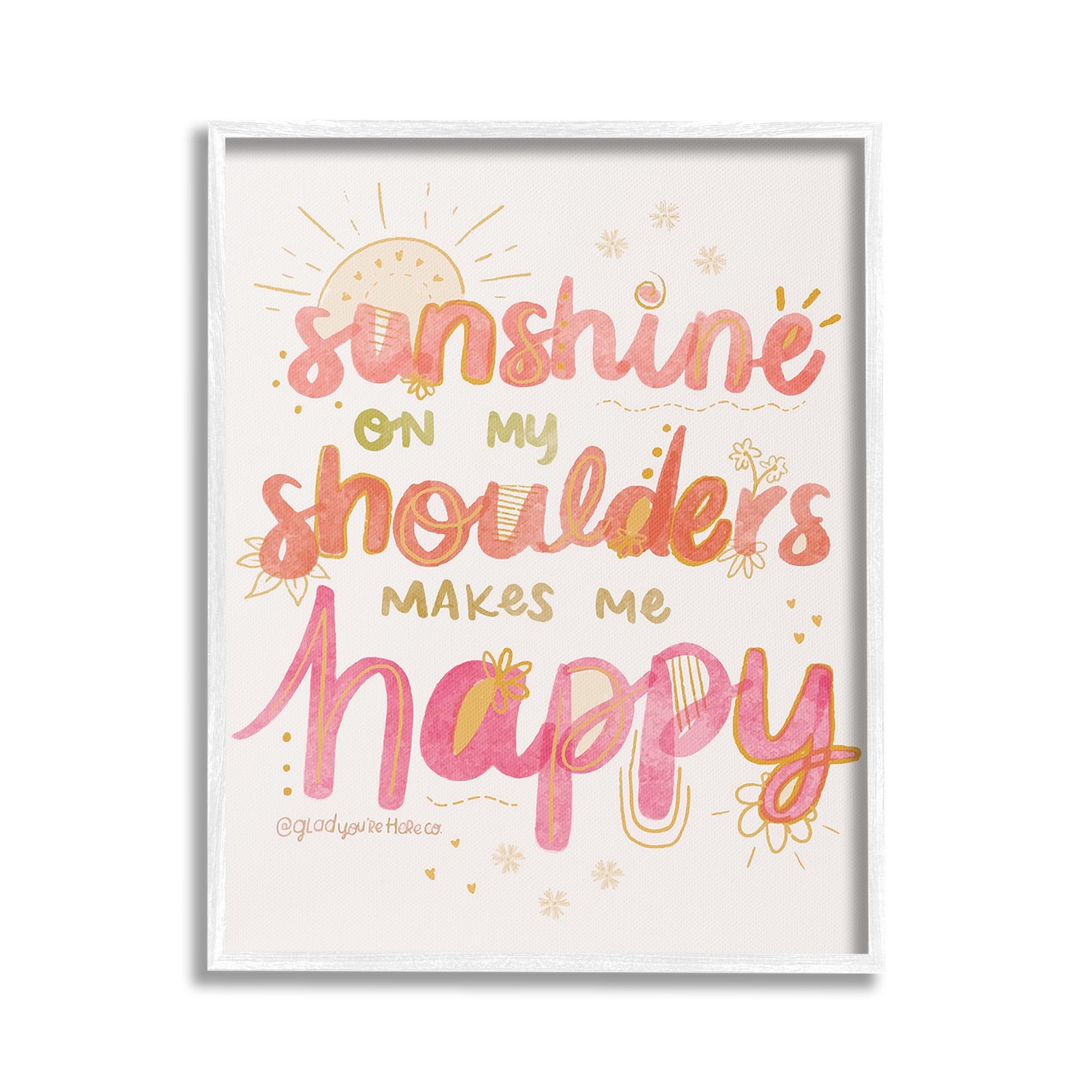 Stupell Industries Sunshine On My Shoulders Landscape Painting White Framed Art Print Wall Art, 16 x 20