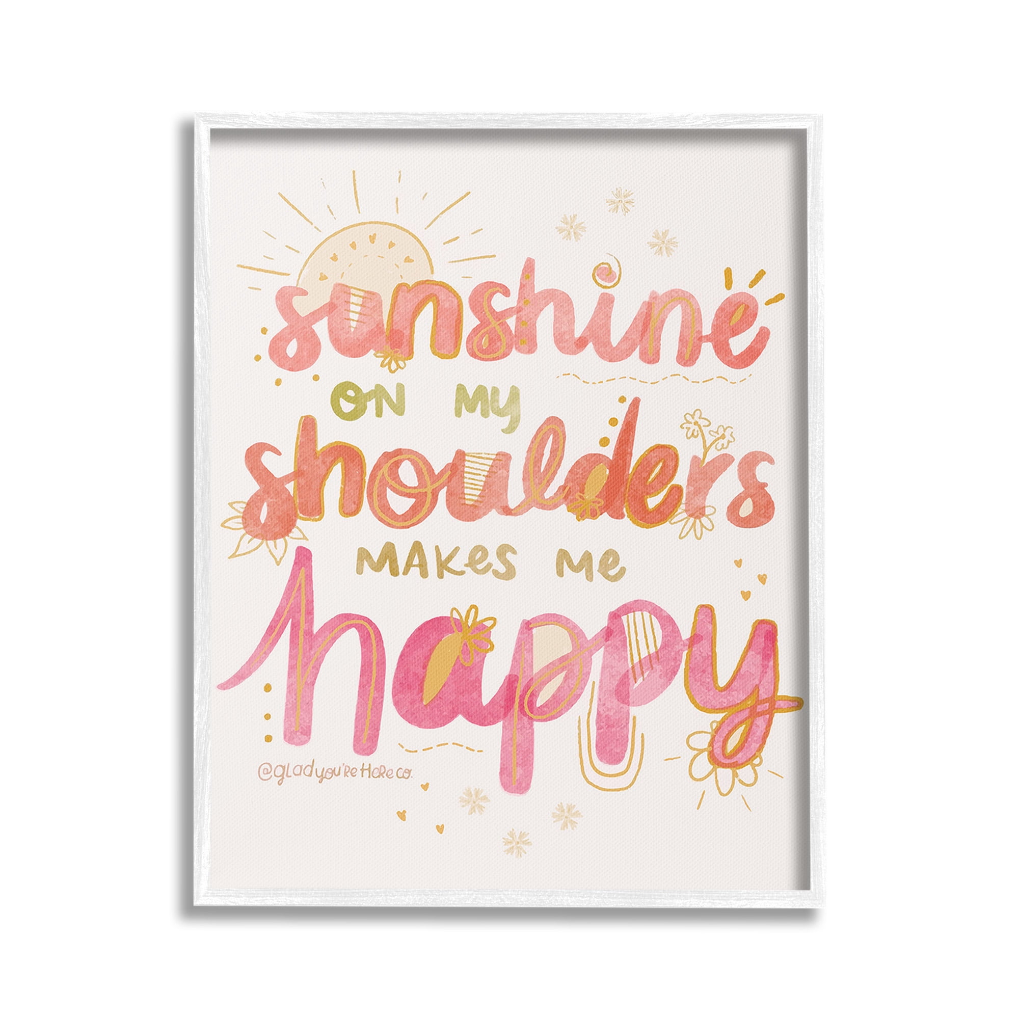 Stupell Industries Sunshine On My Shoulders Landscape Painting White Framed Art Print Wall Art, 24 x 30