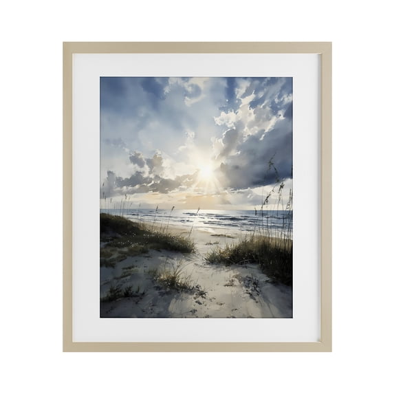 Stupell Industries Contemporary Sunshine On The Beach Birch Framed Print Under Glass, 13 x 16, by Franklyn Gregory