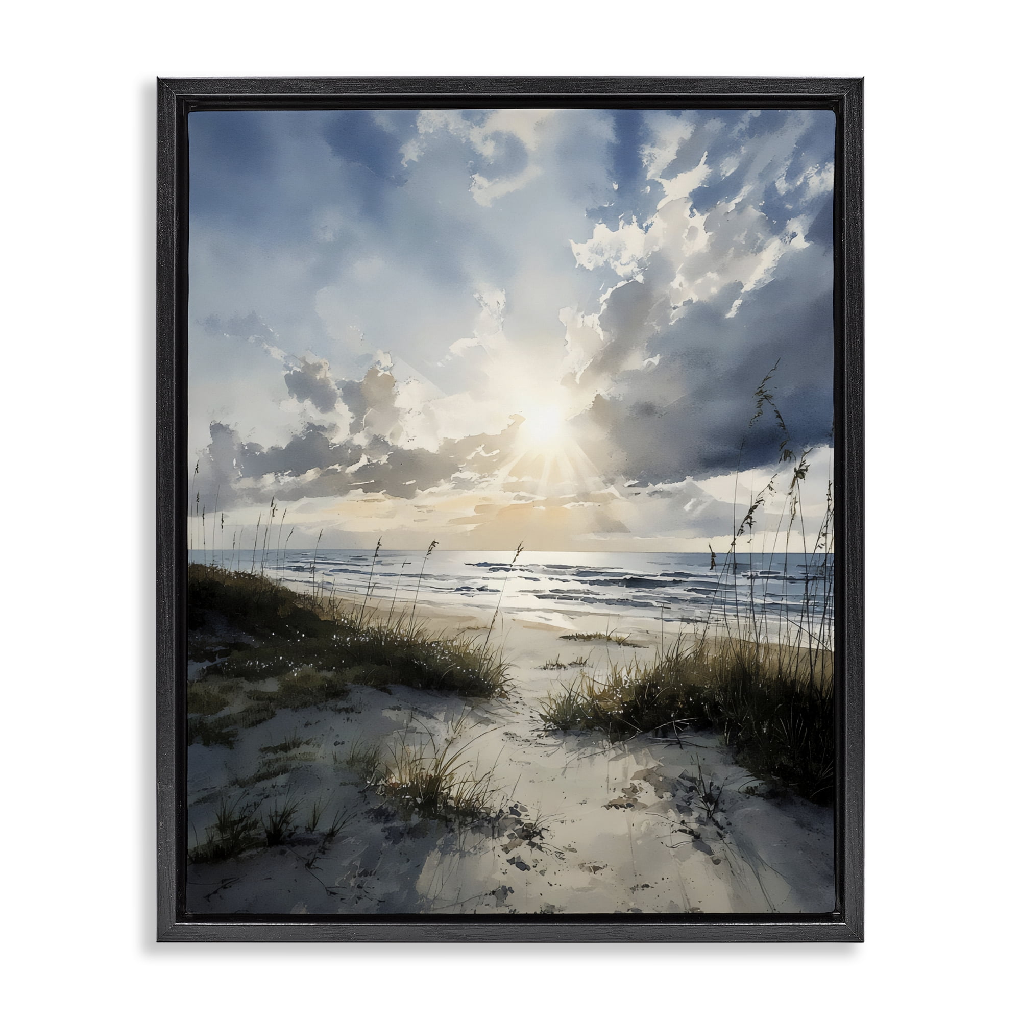 Stupell Industries Sunshine On The Beach Black Framed Floater Canvas Wall Art, design by Franklyn Gregory