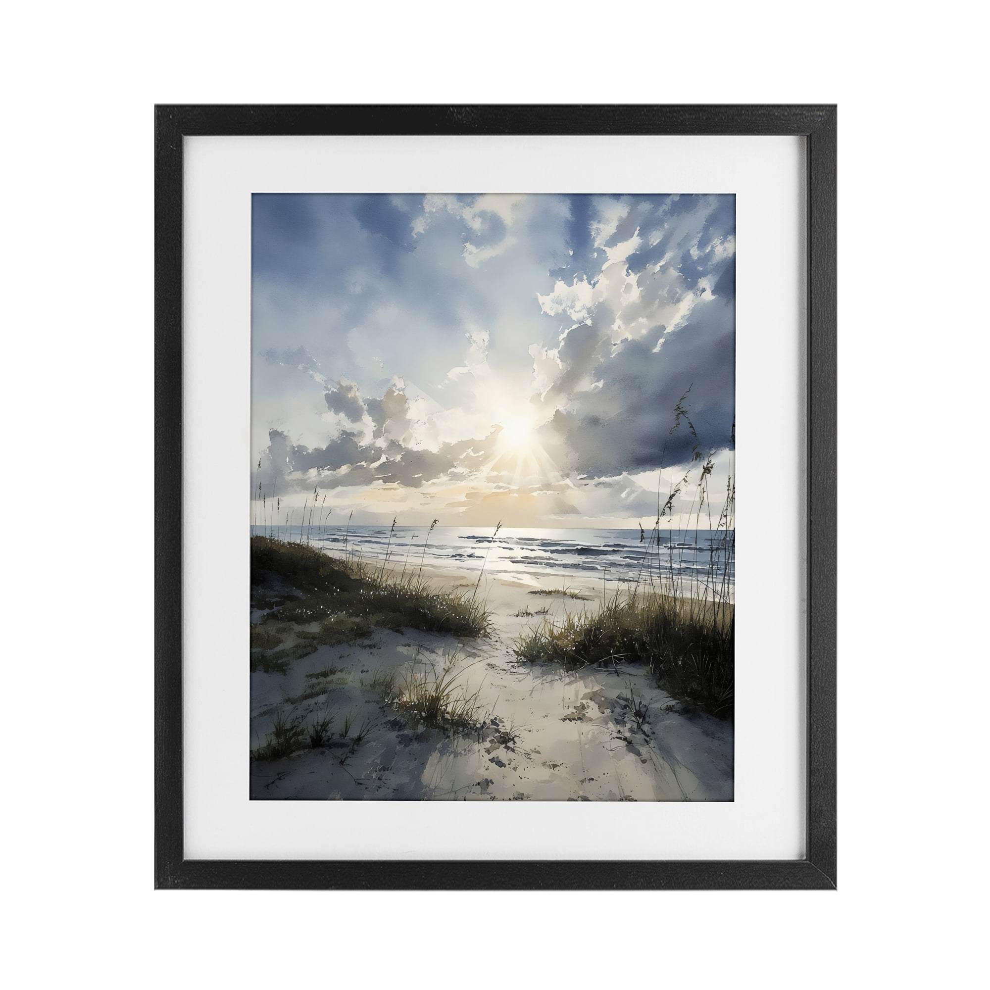 Stupell Industries Sunshine On The Beach Black Framed Print Under Glass, design by Franklyn Gregory