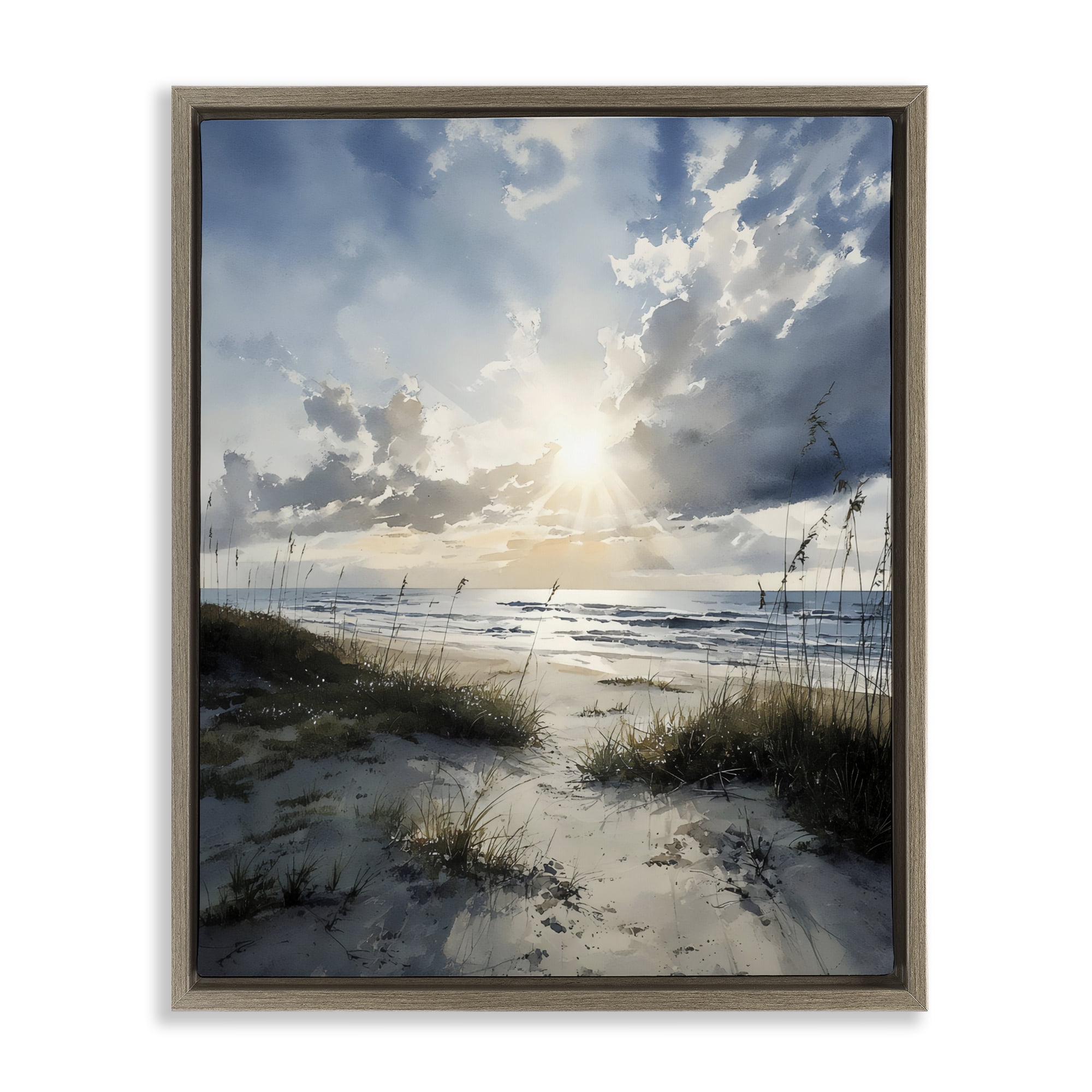 Stupell Industries Sunshine On The Beach Brown Framed Floater Canvas Wall Art, design by Franklyn Gregory