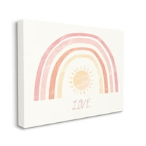 Stupell Industries Sunshine Rainbow with Love Text Red Yellow Canvas Wall Art by Daphne Polselli