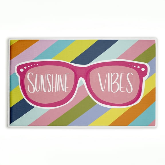 Stupell Industries Sunshine Vibes Sunglasses Printed Plush Bath Mat and Bath Rug, design by Emily Cromwell, 18"x30"