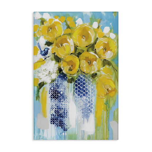 Stupell Industries Sunshine Yellow Flowers Canvas Wall Art design by Amanda Brooks, 24 x 16