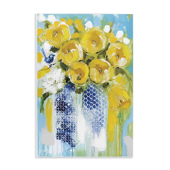 Stupell Industries Sunshine Yellow Flowers Wall Plaque Art design by Amanda Brooks, 15 x 10