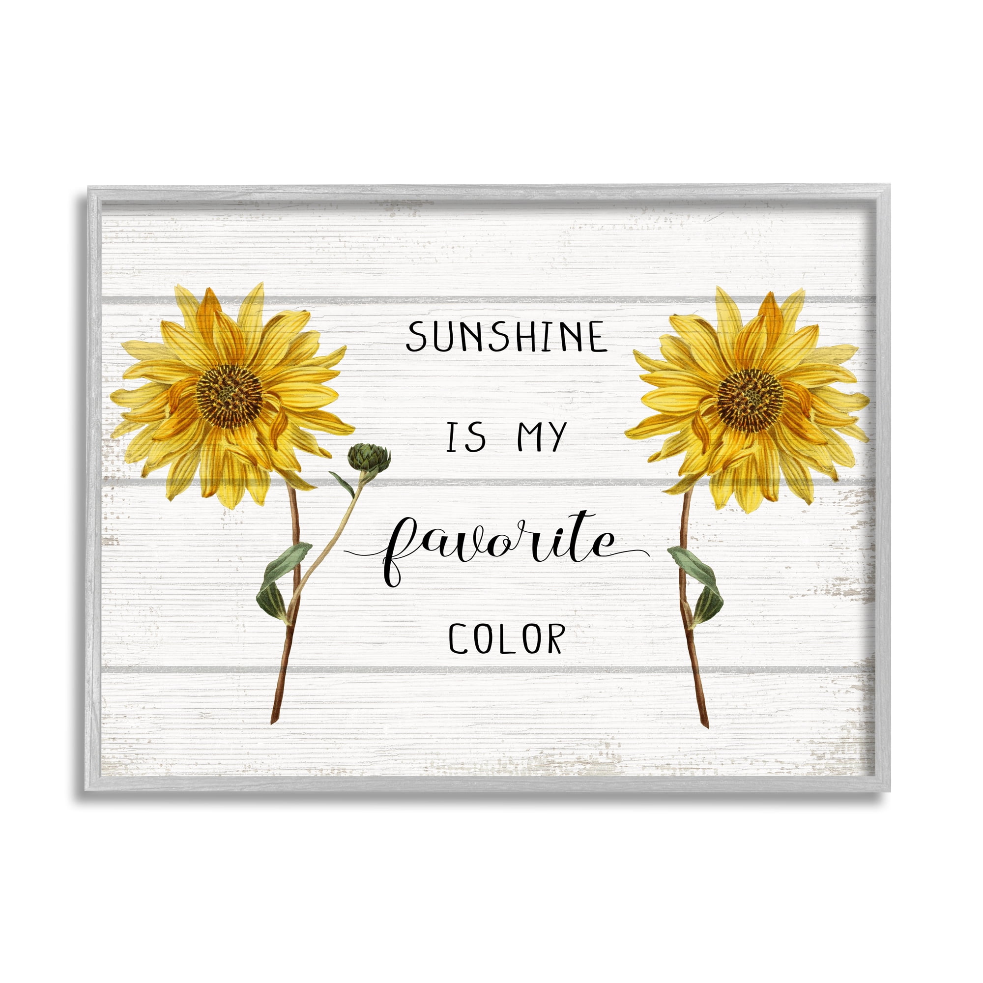 Stupell Industries Sunshine is My Favorite Color with Sunflower Accents Graphic Art Framed Art Print Wall Art, 30x24, By Daphne Polselli