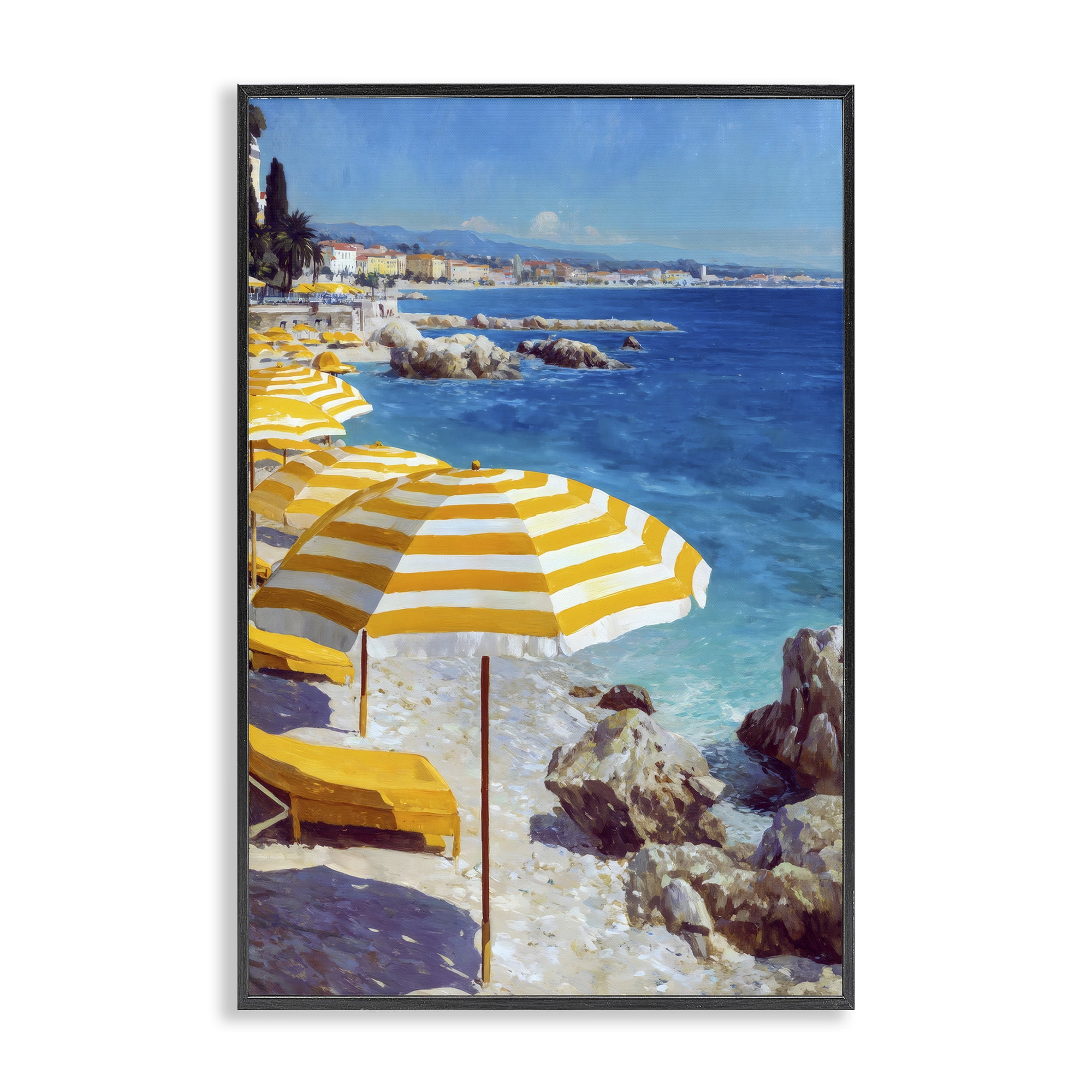 Stupell Industries Sunshine on the Shore Black Framed Giclee Art, design by Petal Prints Design