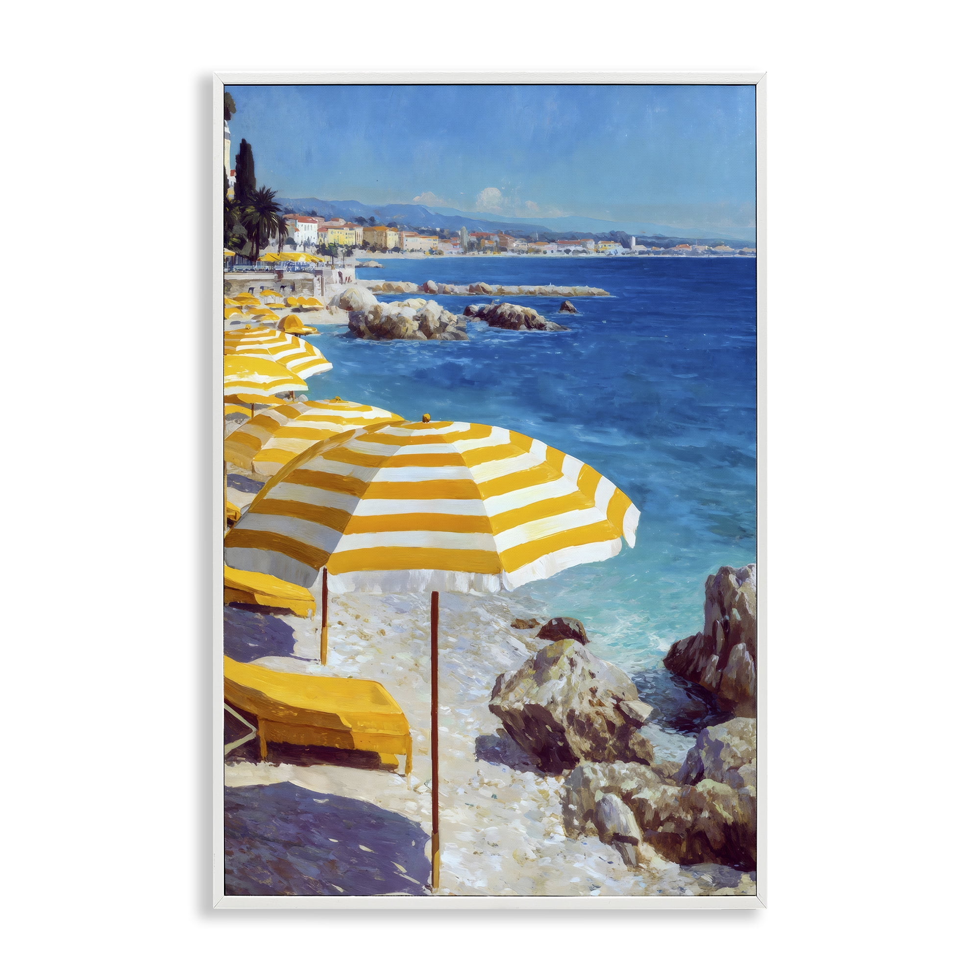 Stupell Industries Sunshine on the Shore White Framed Giclee Art, design by Petal Prints Design