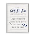 thumbnail image 1 of Stupell Industries Superhero Bathroom Rules Good Hygiene Phrases Blue Mask Typography Painting Gray Framed Art Print Wall Art, 16 x 20, 1 of 5