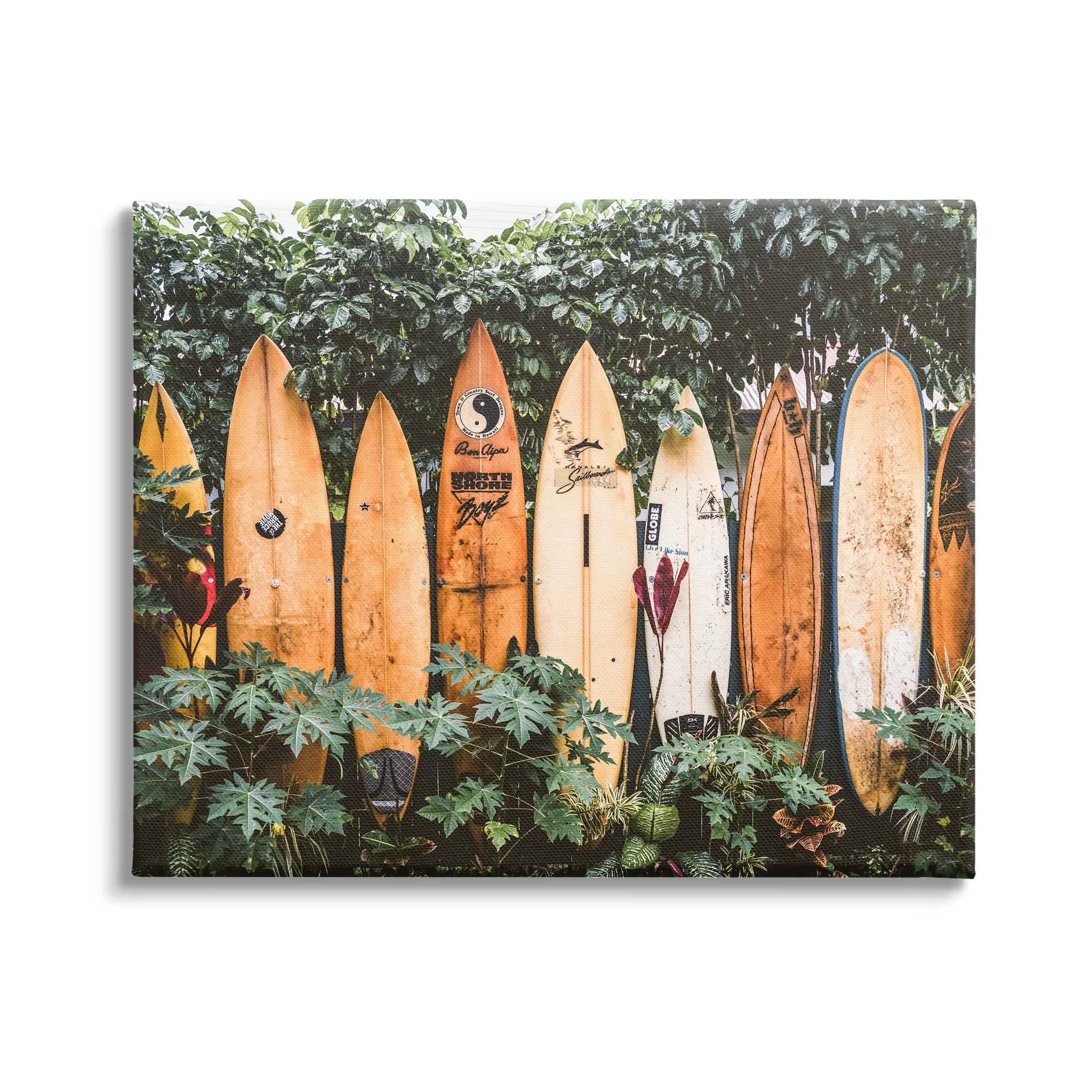 Stupell Industries Surf Boards in Nature Sports Photography Gallery Wrapped Canvas Art Print Wall Art, 30 x 24
