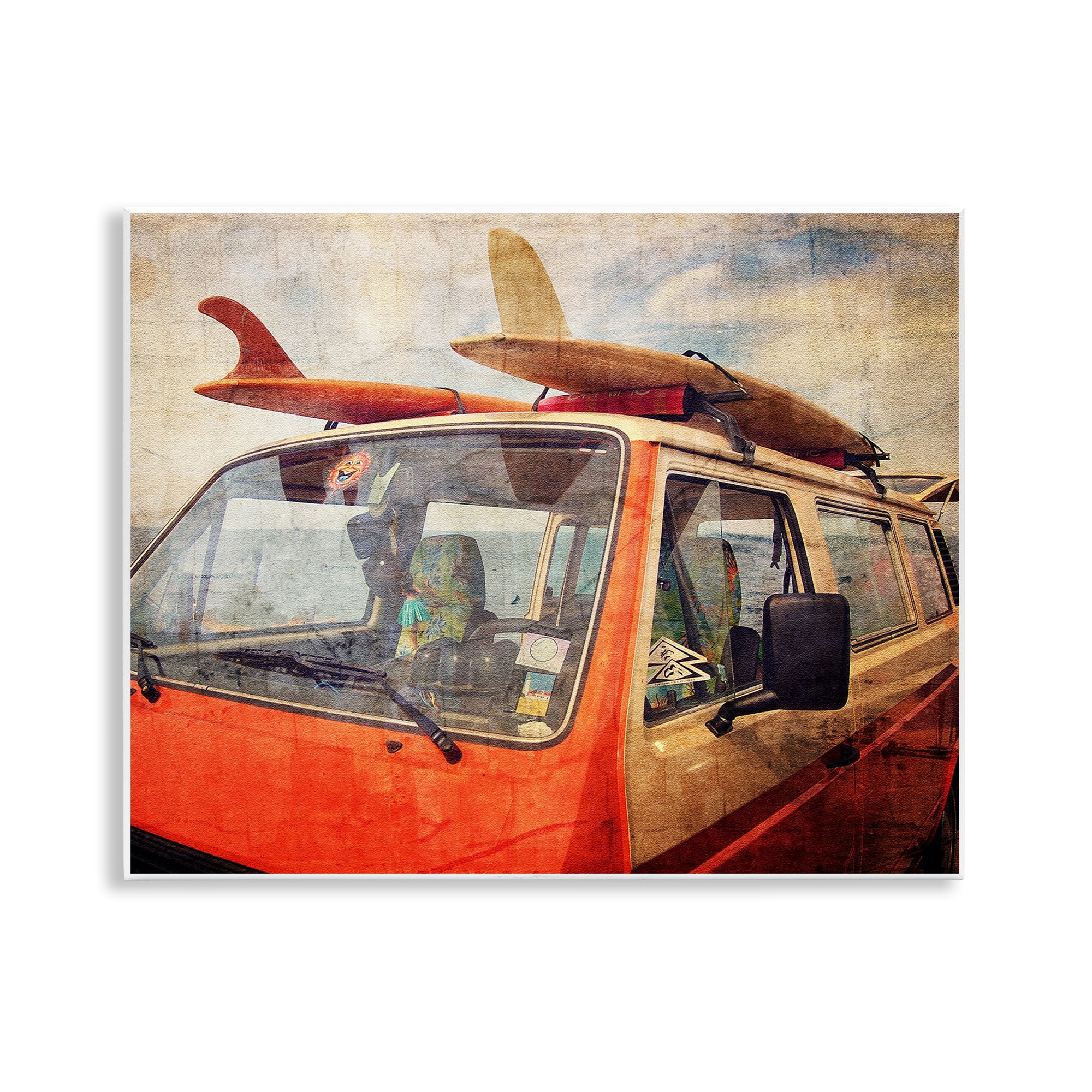Stupell Industries Surf Bus Vintage Distressed Wall Plaque Art, design by Grotto Studios