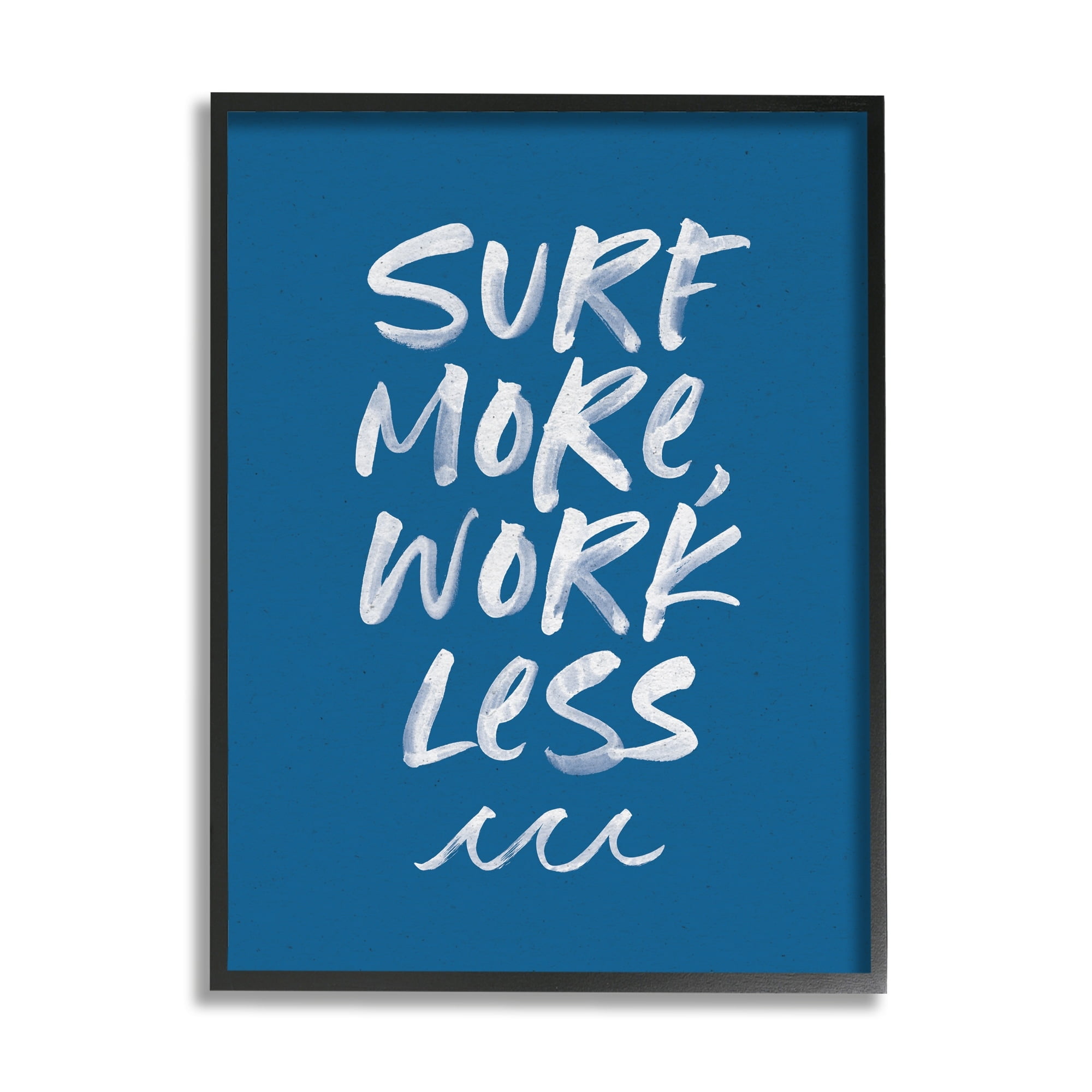 Stupell Industries Surf More Work Less Nautical Phrase Ocean Waves, 11 x 14,Design by Wild Apple Portfolio
