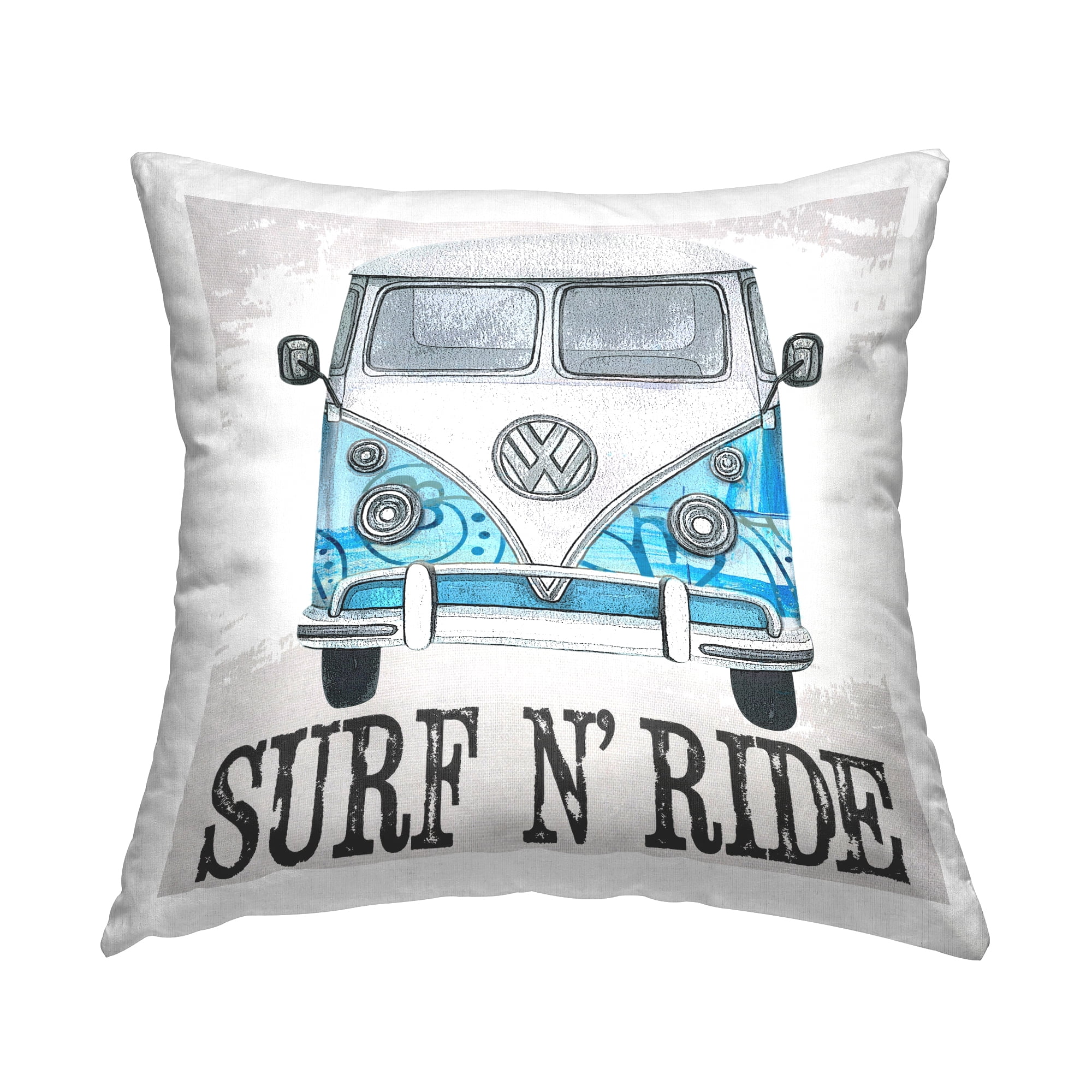 Stupell Industries Surf N' Ride Retro Summer Bus Printed Throw Pillow Design by Karen Smith