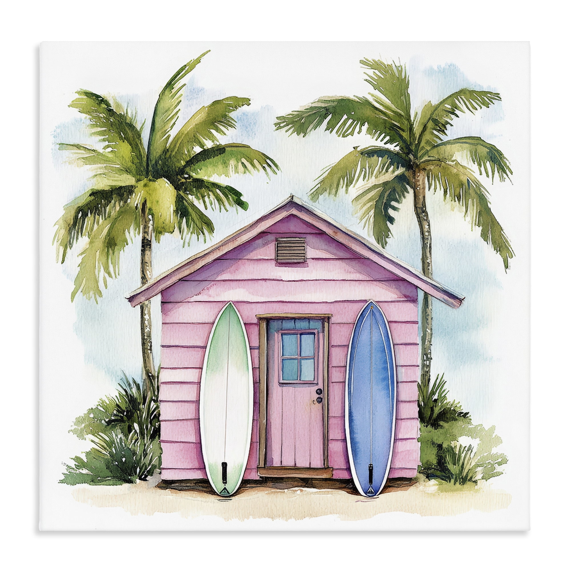 Stupell Industries Surf Shack Under Palms Canvas Wall Art, design by Petal Prints Design